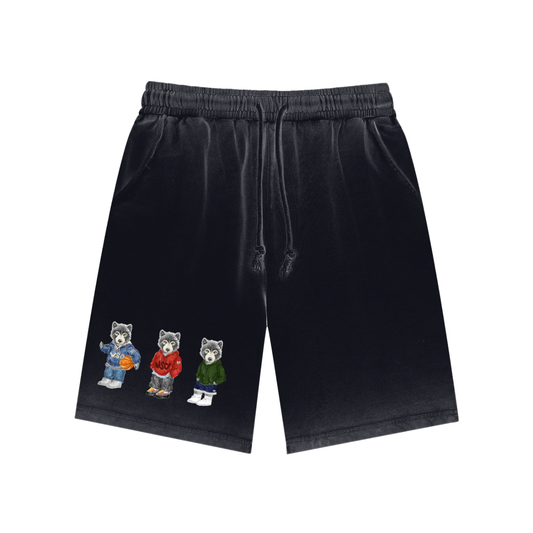 3 lil WLVS Reverse Dyed Sweat-shorts