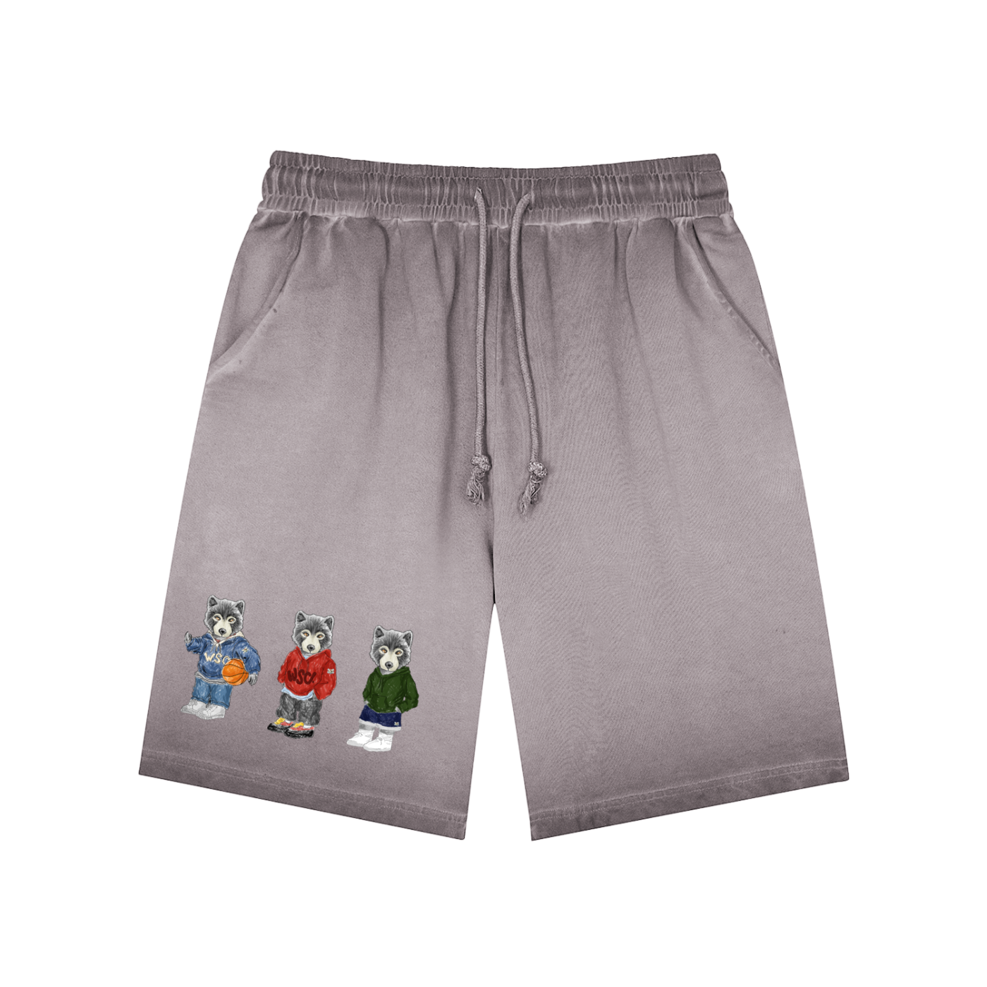 3 lil WLVS Reverse Dyed Sweat-shorts