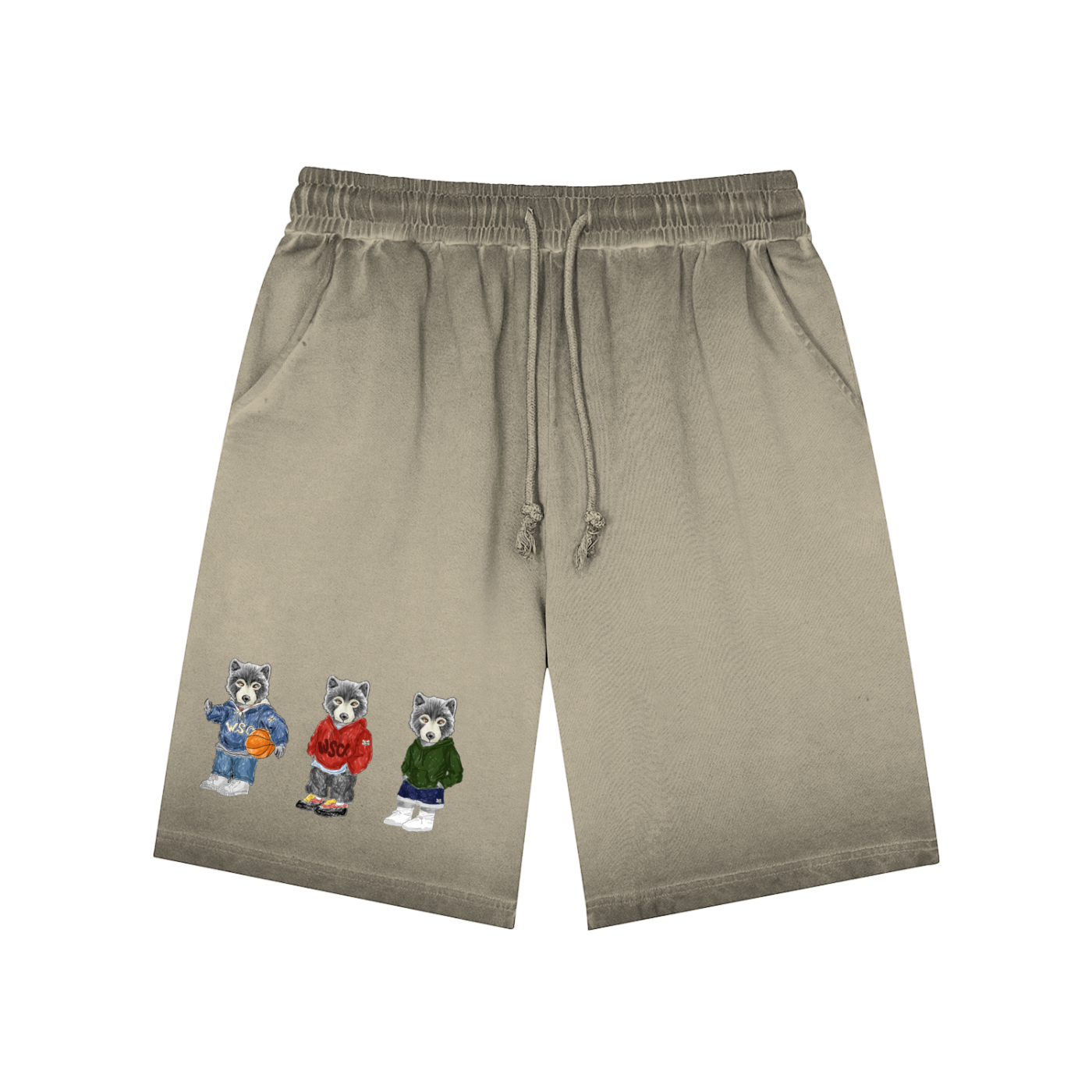 3 lil WLVS Reverse Dyed Sweat-shorts